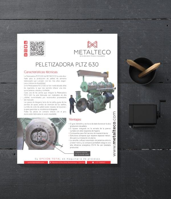 Slider Catálogos Metalteco: Peletizadora Pltz 630